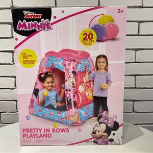 Disney Minnie Mouse Ball Pit- Toddler Jungle Gym Playhouse Inflatable w/ 20 Ball
